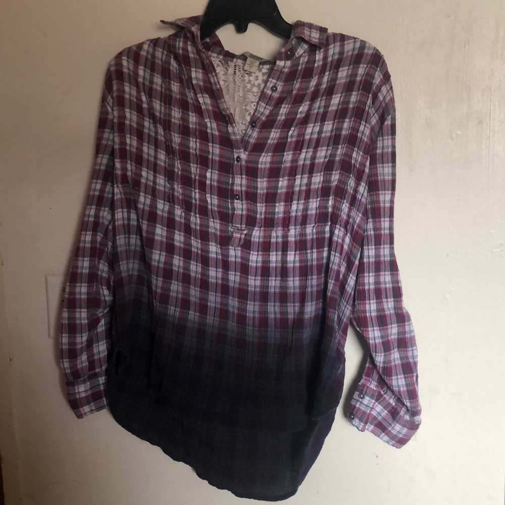 Vintage America Blues Long Sleeve Flannel Top